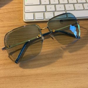 Pomellato 57mm square blue sunglasses